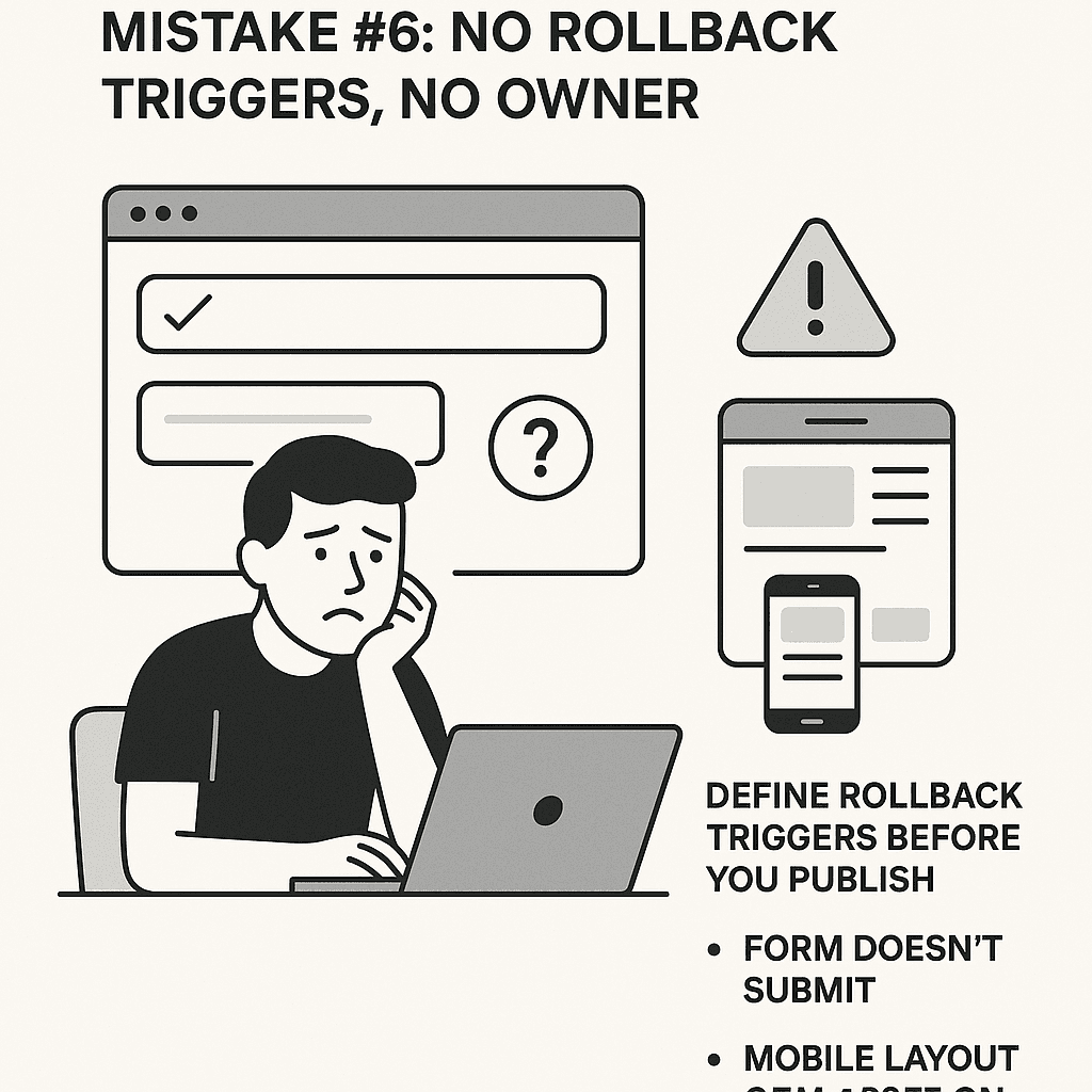 Mistake #6: No Rollback Triggers, No Owner